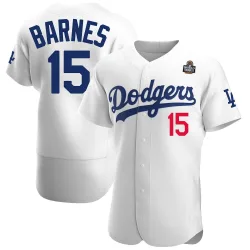 Los Angeles Dodgers Austin Barnes White Authentic Men's Home 2024 World Series Player Jersey