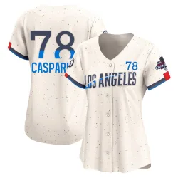 Los Angeles Dodgers Ben Casparius Cream Limited Women's 2024 City Connect World Series Champions Player Jersey