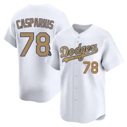 Los Angeles Dodgers Ben Casparius Gold Limited Youth White 2025 Collection Player Jersey