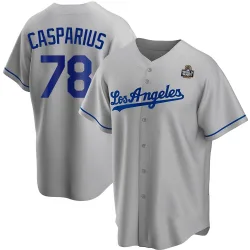 Los Angeles Dodgers Ben Casparius Gray Replica Youth Road 2024 World Series Player Jersey