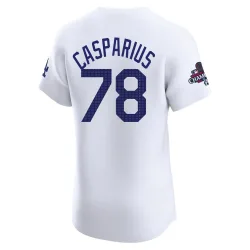 Los Angeles Dodgers Ben Casparius White Elite Men's Home World Series Champions Player Jersey