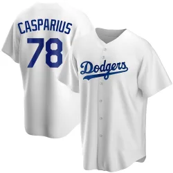 Los Angeles Dodgers Ben Casparius White Replica Men's Home Player Jersey