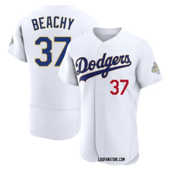 Los Angeles Dodgers Brandon Beachy Gold Authentic Men's White 2026 Collection Player Jersey
