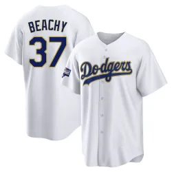 Los Angeles Dodgers Brandon Beachy Official Gold Replica Men's White/ 2021 Program Player Player MLB Jersey