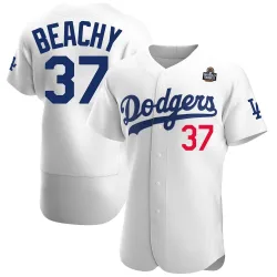 Los Angeles Dodgers Brandon Beachy White Authentic Men's Home 2024 World Series Player Jersey