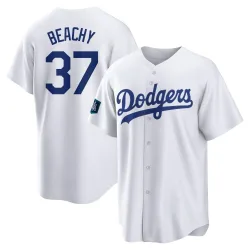 Los Angeles Dodgers Brandon Beachy White Replica Men's 2024 World Tour Seoul Series Home Player Jersey