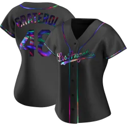 Los Angeles Dodgers Brusdar Graterol Black Holographic Replica Women's Alternate Player Jersey