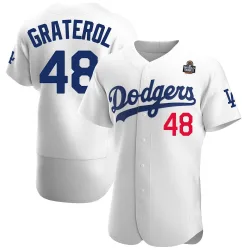 Los Angeles Dodgers Brusdar Graterol White Authentic Men's Home 2024 World Series Player Jersey