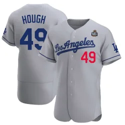 Los Angeles Dodgers Charlie Hough Gray Authentic Men's Away 2024 World Series Player Jersey