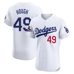 Los Angeles Dodgers Charlie Hough White Elite Men's Home World Series Champions Player Jersey