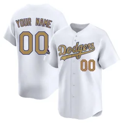 Los Angeles Dodgers Custom Gold Limited Men's White 2025 Collection Player Jersey