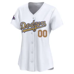 Los Angeles Dodgers Custom Gold Limited Women's White 2025 Collection Player Jersey