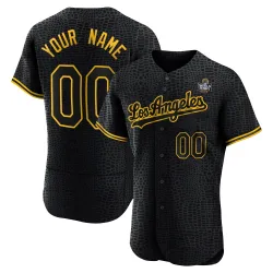 Los Angeles Dodgers Custom Official Black Authentic Men's Snake Skin City 2024 World Series Player MLB Jersey
