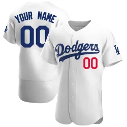 Los Angeles Dodgers Custom White Authentic Men's Home Player Jersey