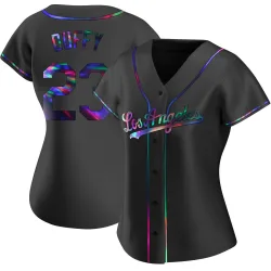 Los Angeles Dodgers Danny Duffy Black Holographic Replica Women's Alternate Player Jersey