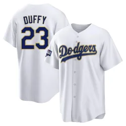 Los Angeles Dodgers Danny Duffy Gold Replica Youth White/ 2021 Program Player Player Jersey