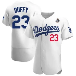 Los Angeles Dodgers Danny Duffy White Authentic Men's Home 2024 World Series Player Jersey