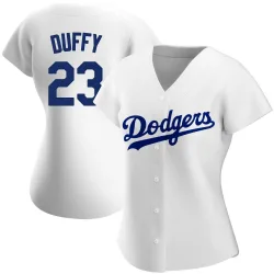 Los Angeles Dodgers Danny Duffy White Replica Women's Home Player Jersey