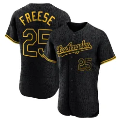 Los Angeles Dodgers David Freese Black Authentic Men's Snake Skin City Player Jersey