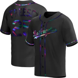 Los Angeles Dodgers David Freese Black Holographic Replica Men's Alternate Player Jersey