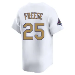 Los Angeles Dodgers David Freese Gold Limited Men's White 2025 Collection Player Jersey