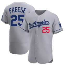 Los Angeles Dodgers David Freese Gray Authentic Men's Away Player Jersey