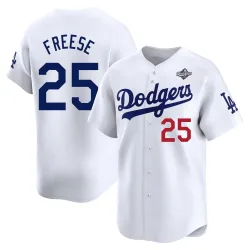 Los Angeles Dodgers David Freese White Limited Men's Home 2025 World Series Player Jersey