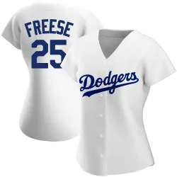 Los Angeles Dodgers David Freese White Replica Women's Home Player Jersey