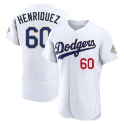 Los Angeles Dodgers Edgardo Henriquez Gold Authentic Men's White 2026 Collection Player Jersey
