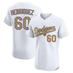 Los Angeles Dodgers Edgardo Henriquez Gold Elite Men's White 2025 Collection Player Jersey