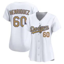 Los Angeles Dodgers Edgardo Henriquez Gold Limited Women's White 2025 Collection Player Jersey