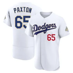 Los Angeles Dodgers James Paxton Gold Authentic Men's White 2026 Collection Player Jersey