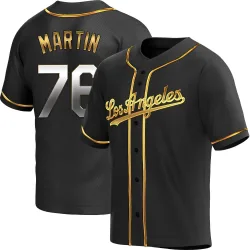 Los Angeles Dodgers J.D. Martin Black Golden Replica Men's Alternate Player Jersey