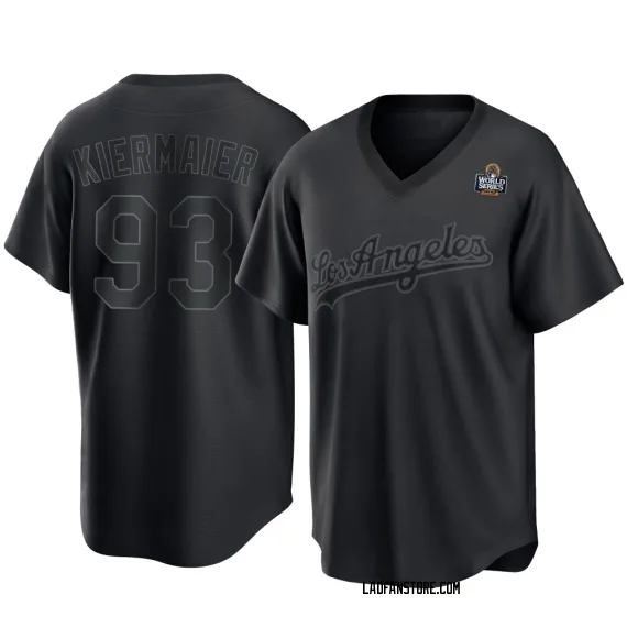 Los Angeles Dodgers Kevin Kiermaier Black Replica Youth Pitch Fashion 2024 World Series Player Jersey