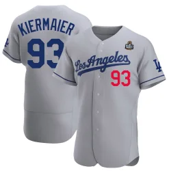 Los Angeles Dodgers Kevin Kiermaier Gray Authentic Men's Away 2024 World Series Player Jersey