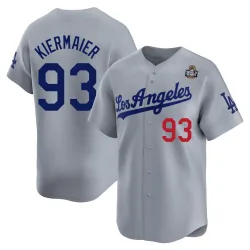 Los Angeles Dodgers Kevin Kiermaier Gray Limited Men's Away 2024 World Series Player Jersey