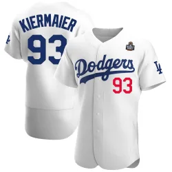 Los Angeles Dodgers Kevin Kiermaier White Authentic Men's Home 2024 World Series Player Jersey