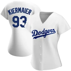Los Angeles Dodgers Kevin Kiermaier White Authentic Women's Home Player Jersey