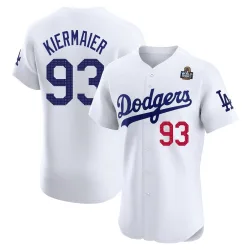 Los Angeles Dodgers Kevin Kiermaier White Elite Men's Home 2024 World Series Player Jersey