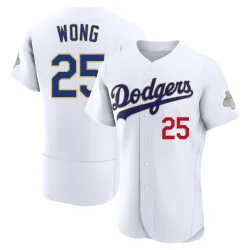 Los Angeles Dodgers Kolten Wong Gold Authentic Men's White 2026 Collection Player Jersey