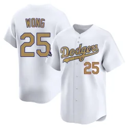 Los Angeles Dodgers Kolten Wong Gold Limited Men's White 2025 Collection Player Jersey