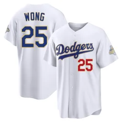 Los Angeles Dodgers Kolten Wong Gold Limited Men's White 2026 Collection Stadium Player Jersey
