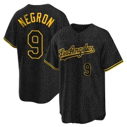 Los Angeles Dodgers Kristopher Negron Black Replica Men's Snake Skin City Player Jersey
