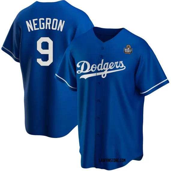 Los Angeles Dodgers Kristopher Negron Royal Replica Men's Alternate 2024 World Series Player Jersey
