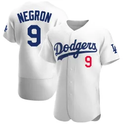 Los Angeles Dodgers Kristopher Negron White Authentic Men's Home Player Jersey