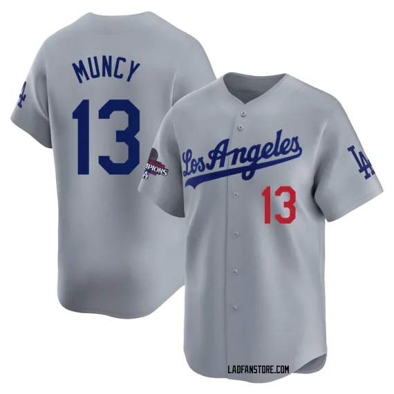 Los Angeles Dodgers Max Muncy Gray Limited Men's Away World Series Champions Player Jersey