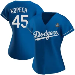 Los Angeles Dodgers Michael Kopech Royal Authentic Women's Alternate 2024 World Series Player Jersey