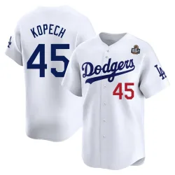 Los Angeles Dodgers Michael Kopech White Limited Men's Home 2024 World Series Player Jersey