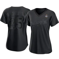 Los Angeles Dodgers Rickey Henderson Black Authentic Women's Pitch Fashion 2024 World Series Player Jersey