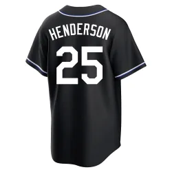 Los Angeles Dodgers Rickey Henderson Black Replica Men's Fashion Out Player Jersey